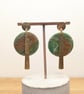 Green earthy agate polymer clay earrings- circles - Image 2
