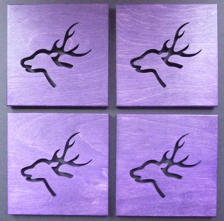 Set of 4 Stag coasters
