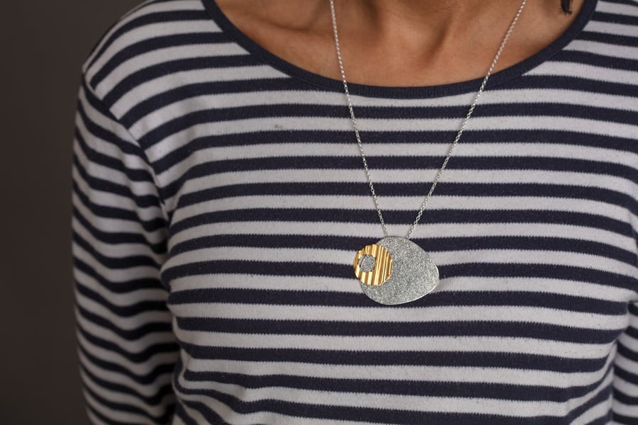 Recycled Silver and Gold Plated Statement Necklace