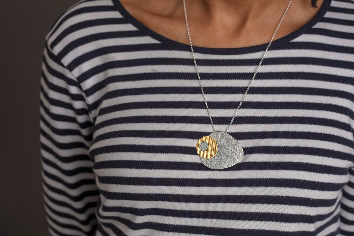 Recycled Silver and Gold Plated Statement Necklace