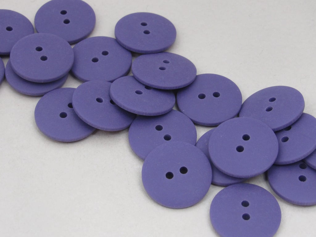 Flat Plain Light Purple Buttons 20mm 24 pieces