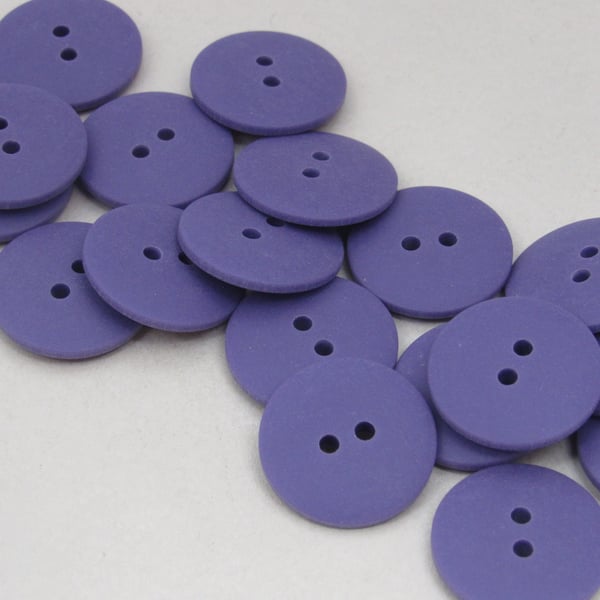 Flat Plain Light Purple Buttons 20mm 24 pieces