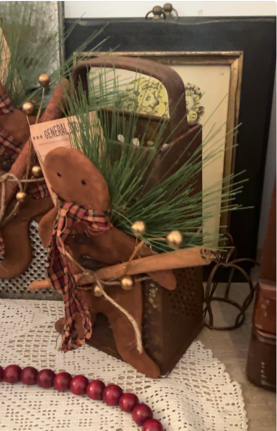 Gingerbread Man on a Vintage Grater