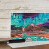 Aurora borealis northern lights greetings card. 