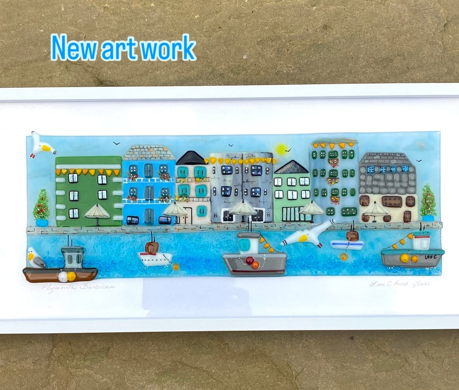 Plymouth Barbican - fused glass art 