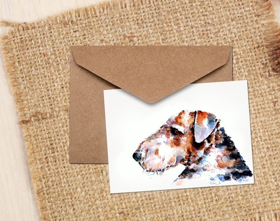 Airedale Terrier II GreetingNote Card-Airedale Terrier cards,Airedale Terrier ca