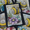 summer bee - original collaged aceo