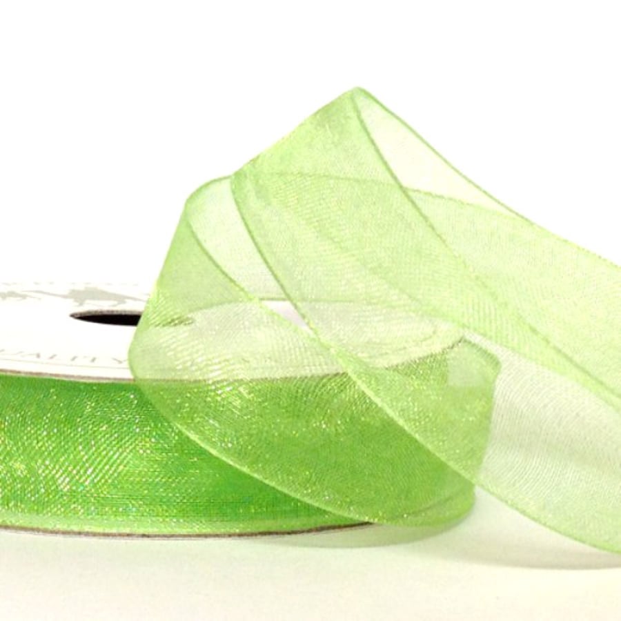 Light Green Organza Ribbon 15mm 