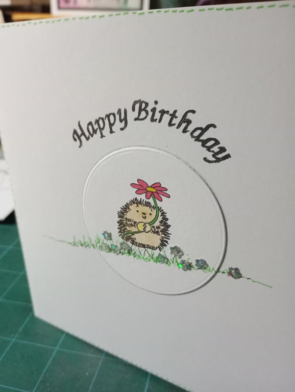 Cute hedgehog birthday card