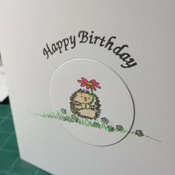 Cute hedgehog birthday card