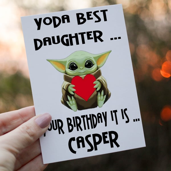 Daughter Birthday Card, Yoda Card for Daughter, Special Daughter Birthday Card