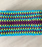 The Puff Stitch Infinity Scarf - Merino Wool - Lime Green, Purple & Turquoise - Image 6