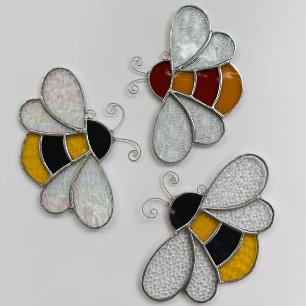 Stained Glass Bee Suncatcher  - Handmade Hanging Decoration 