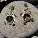 Sterling silver and smoky quartz earings