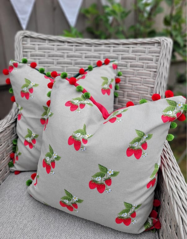 Sophie Allport Strawberry Cushion Cover