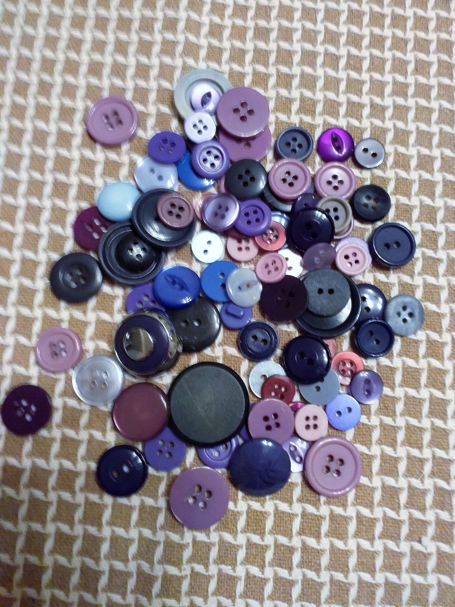 Assorted Blue and Purple Buttons