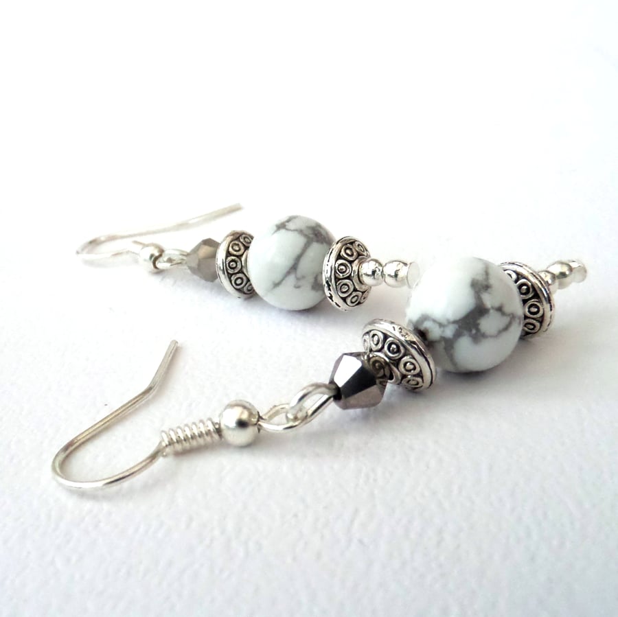 Handmade howlite earrings