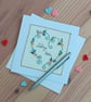 Personalised Wedding or Engagement Card with Embroidered Botanical Heart - Image 1