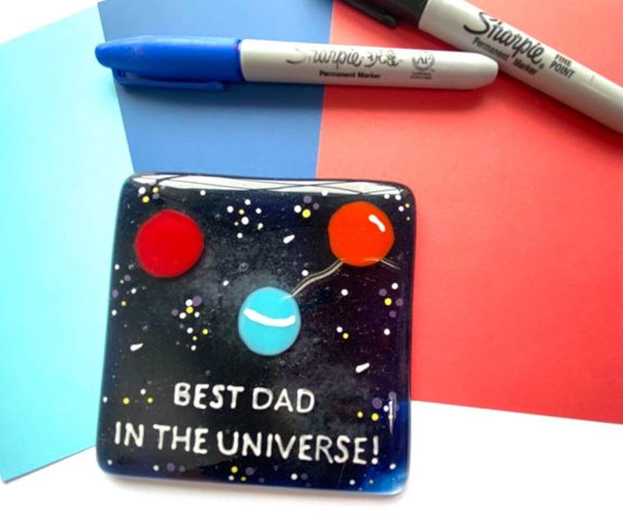 Fathers Day Space Coaster - Best Dad in the Universe 