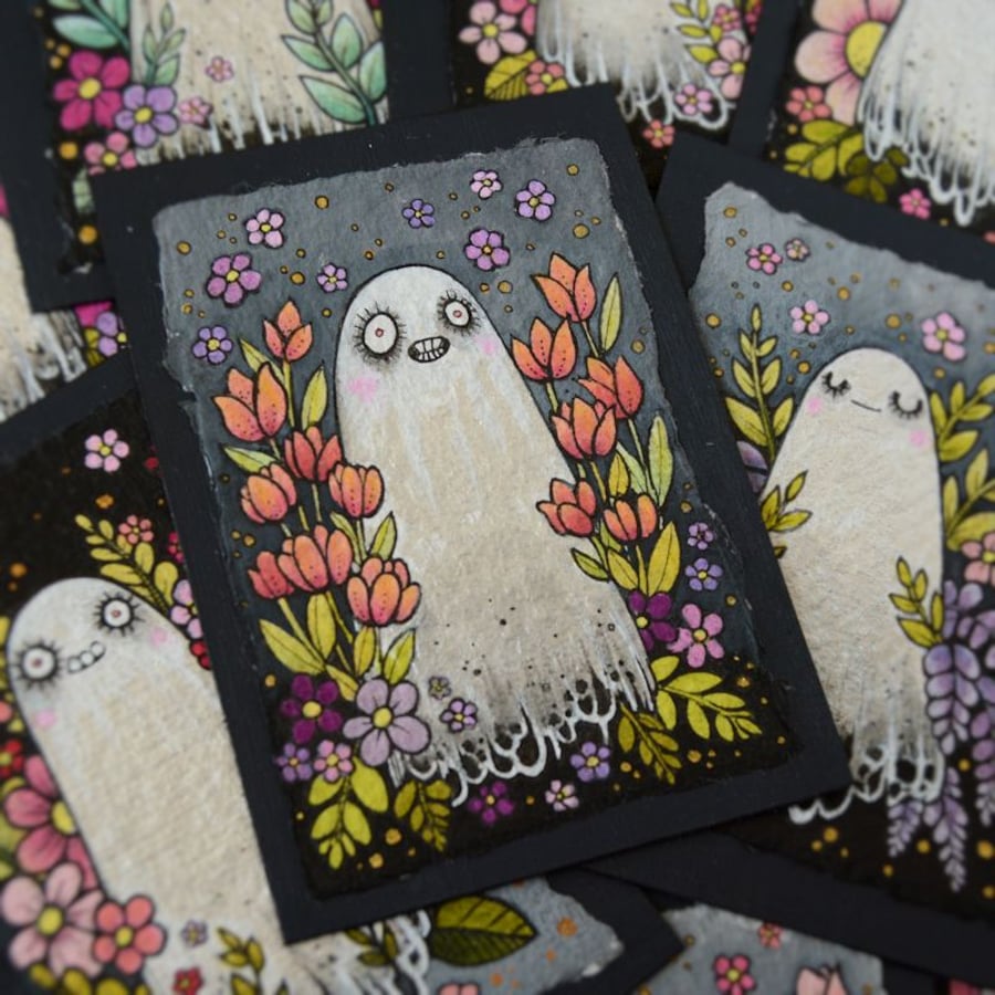 spring ghost - original aceo illustration