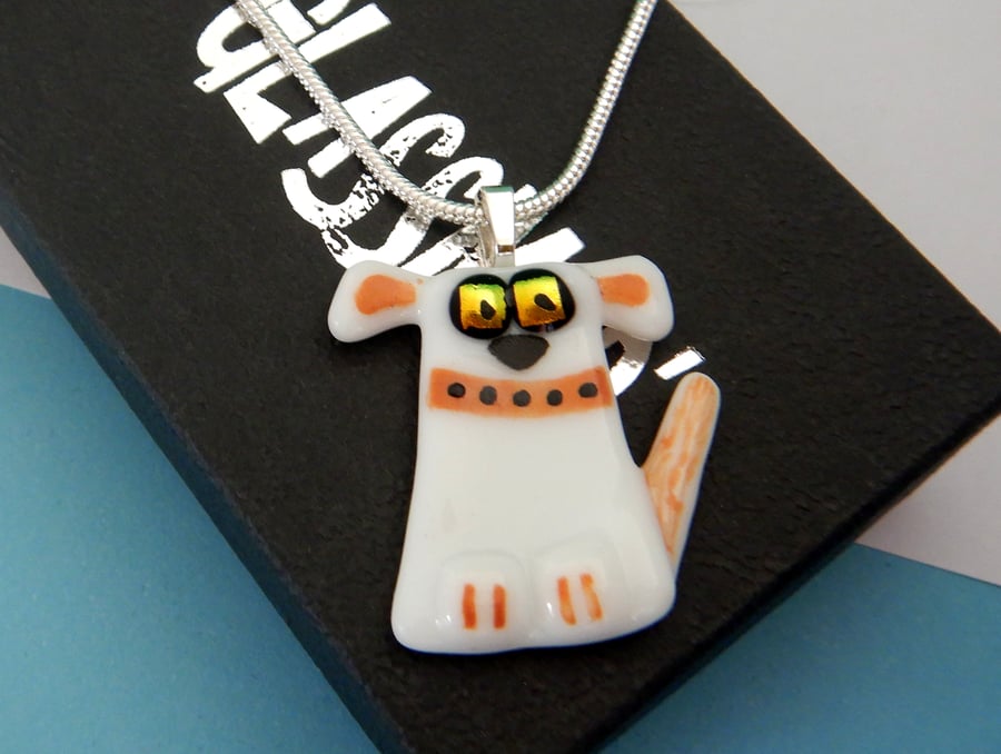 Handmade Fused Glass 'Doggy' Pendant