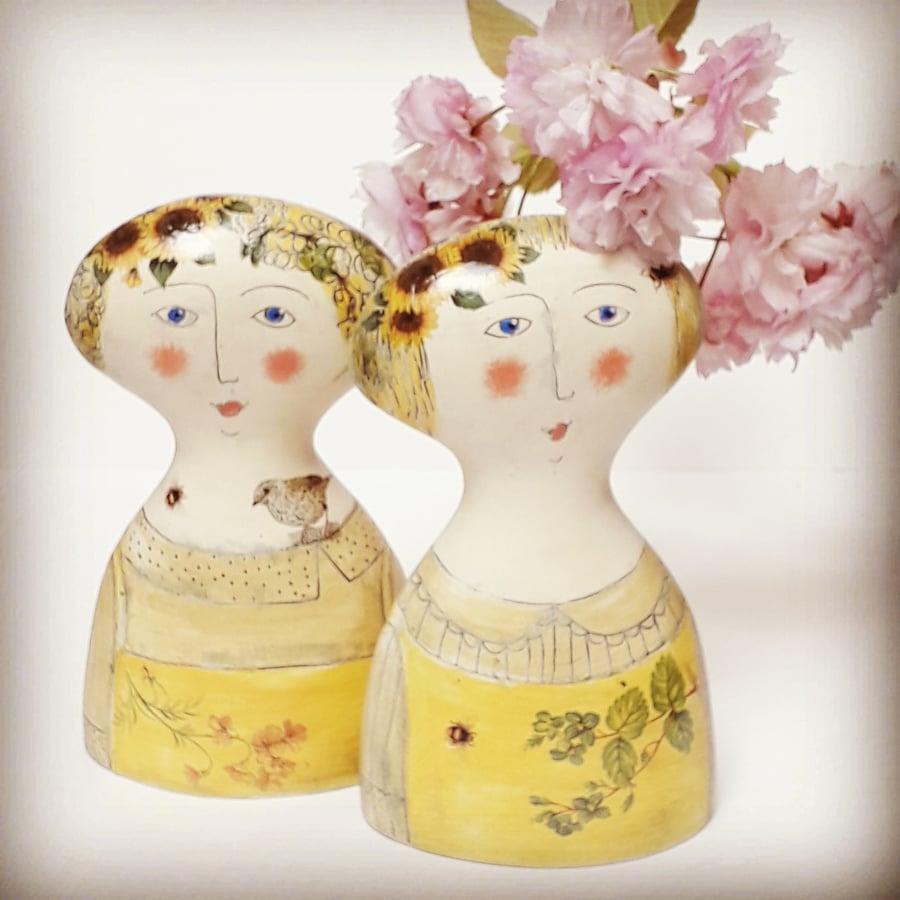 Two Figurative ceramic vases