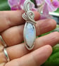 925 Silver & Natural Rainbow Moonstone Necklace Pendant Gift Crystal Jewellery - Image 4
