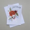 hand painted roses anniversary greeting card (f660 H1 )