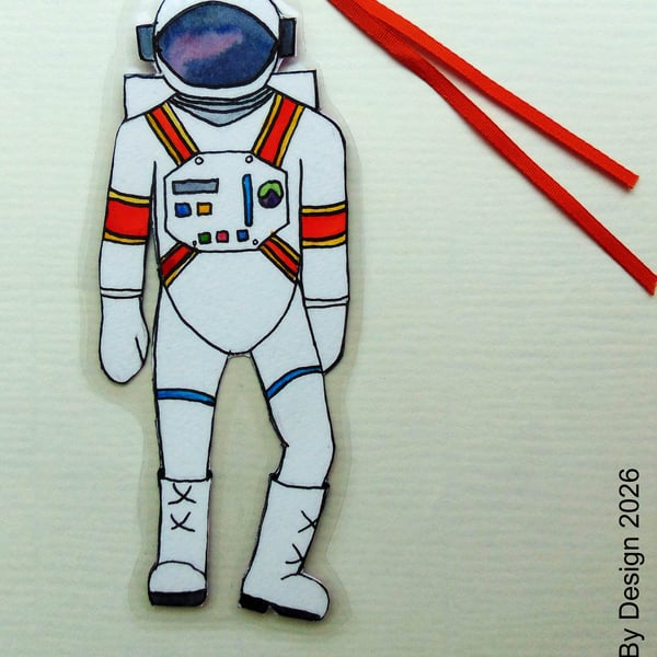 Handpainted Spaceman Laminated Bookmark