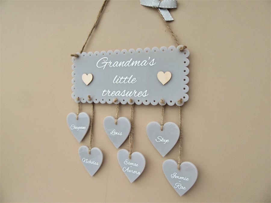 Personalised Grandchildren Sign "Grandma's little treasures" Gran, Granny, Nanny