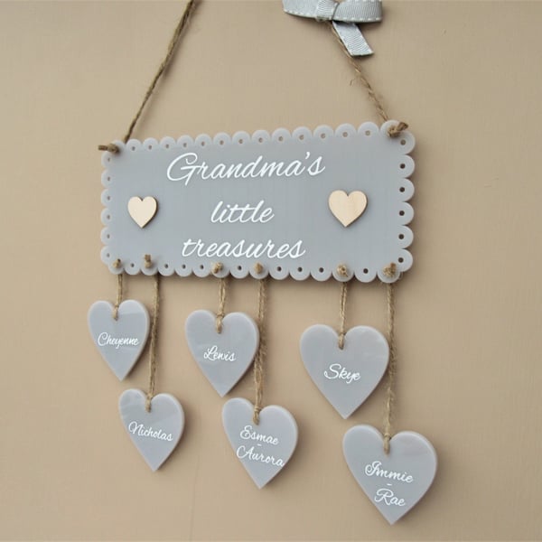 Personalised Grandchildren Sign "Grandma's little treasures" Gran, Granny, Nanny