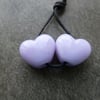 purple lampwork glass heart beads