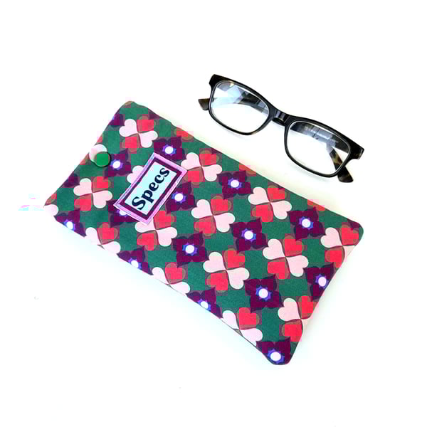Handmade Padded Specs Case, Soft Green Glasses Pouch