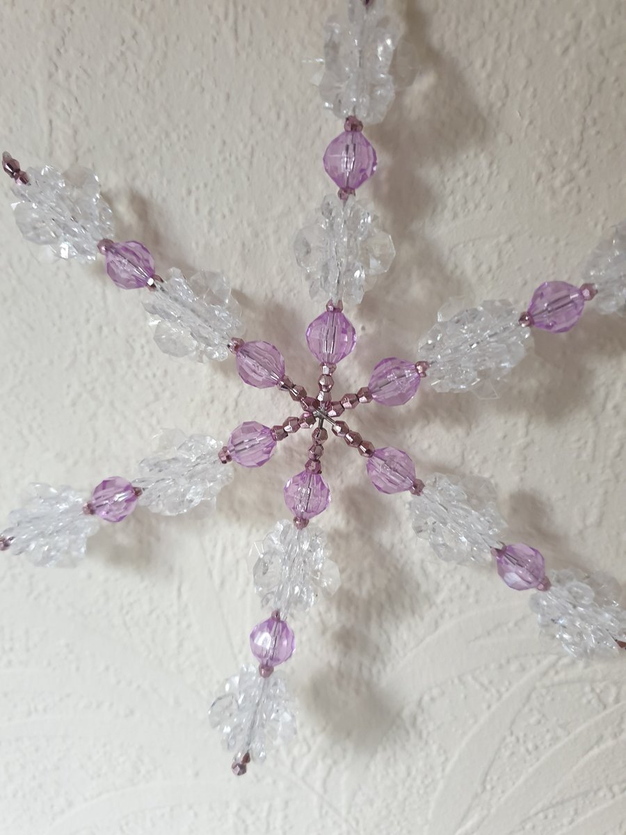 beaded snowflake christmas decoration