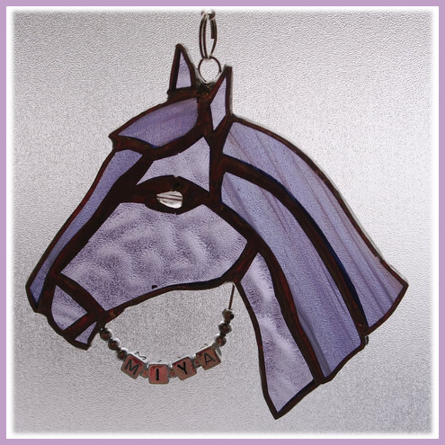 Horse (White) Stained Glass Suncatcher 