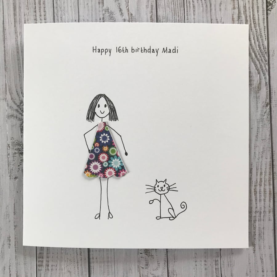 Cat Birthday Card, Cat lover, Cat card, Personalised