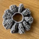 Grey Sparkly Crochet Scrunchie 