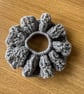 Grey Sparkly Crochet Scrunchie 