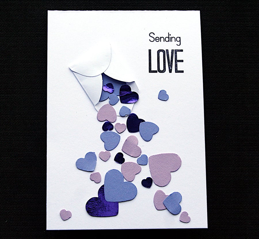 Purple Love Letter - Handcrafted Love Card - dr21-0009