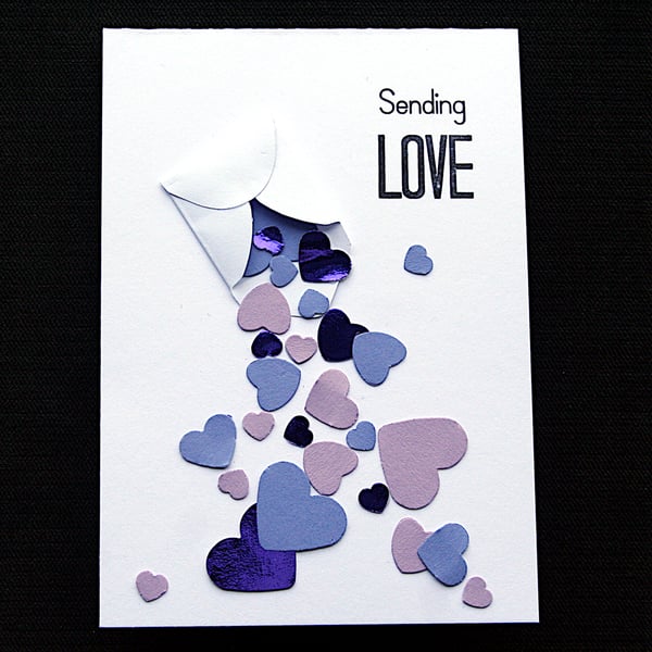 Purple Love Letter - Handcrafted Love Card - dr21-0009