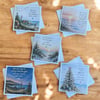 Coastal Christmas Greeting Card. Set of Five Square Seaside Christmas Cards