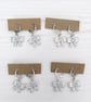 Silver Glitter bow earrings, stud or huggie hoops - Image 2