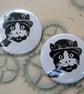 Steampunk Cat Art Badge 58mm Button Animal Badges Cats  - Image 4