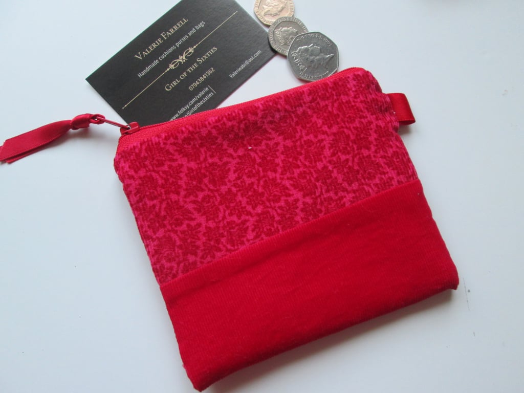 Floral  Cord Coin Purse