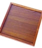 Patchwork and Rose Pattern Tile Wooden Tray in Pink, Yellow and Green Tones - Image 4