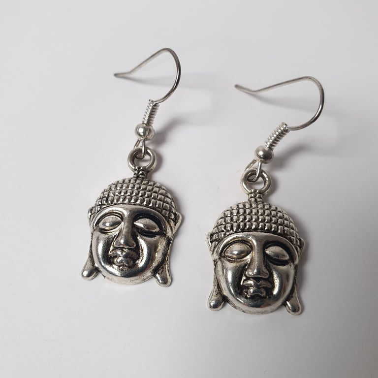 Women's Silver-Plated Buddha Dangle Drop Earrings