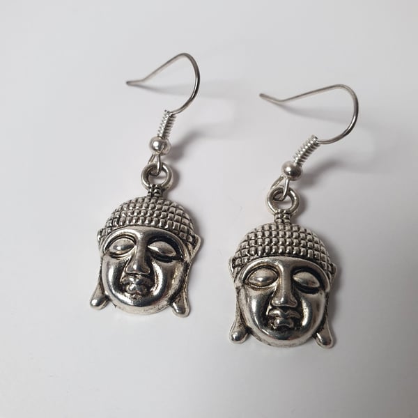Women's Silver-Plated Buddha Dangle Drop Earrings