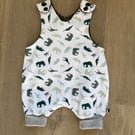Mini Safari Animal Romper (reversible)- sizes from 0-3mths up to 9-12mths 