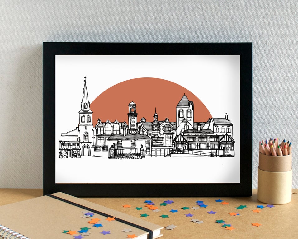 Old Swan Liverpool Landmarks Skyline Art Print