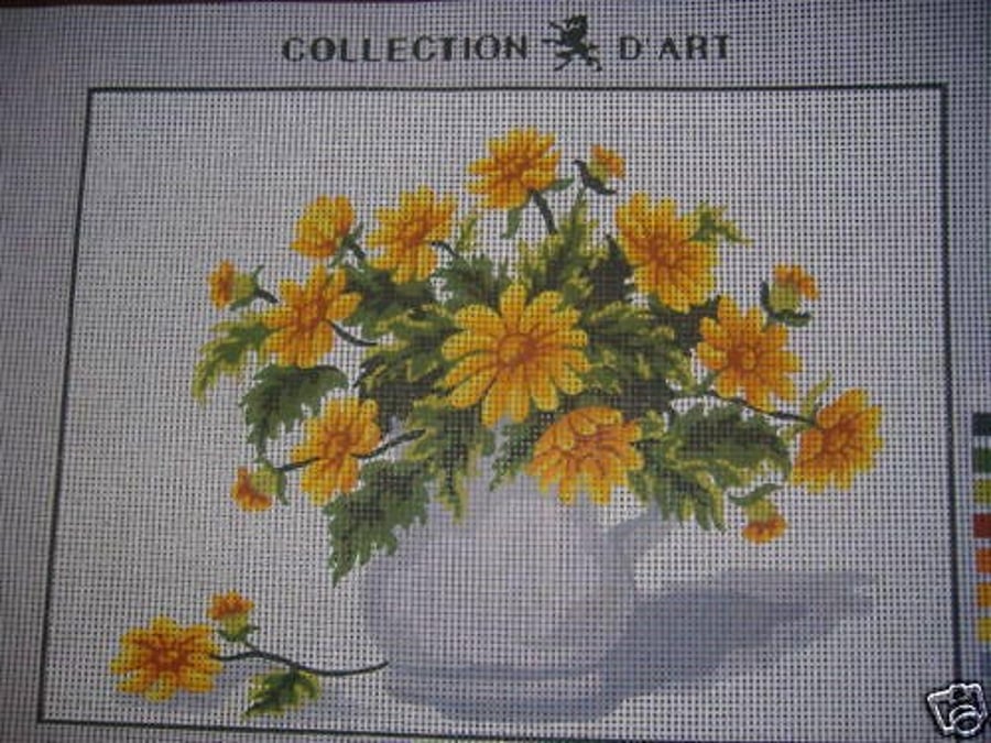 Yellow Flowers Tapestry Needlepoint Canvas